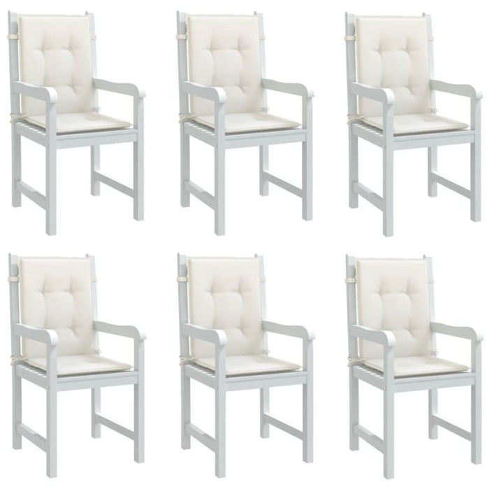 Lowback Chair Cushions 6 Pcs Melange Cream 100x50x4 Cm