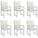Lowback Chair Cushions 6 Pcs Melange Cream 100x50x4 Cm