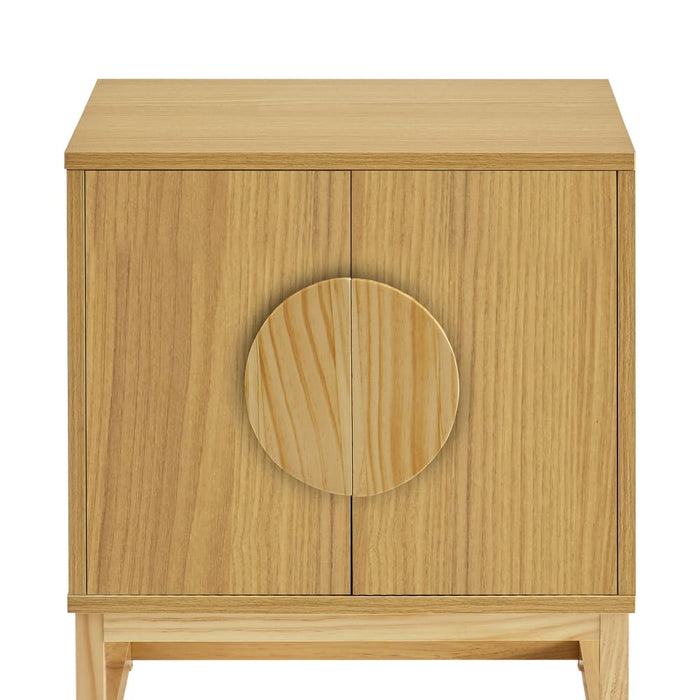 Luca Bedside Table Split Door Night Stand - Natural