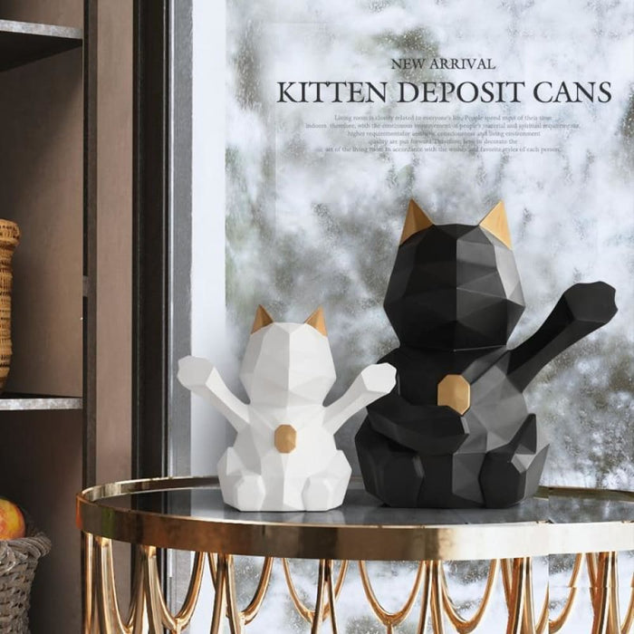 Lucky Cat Figurine Decorative Cute Piggy Bank for Children