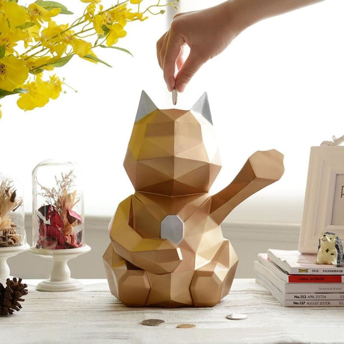 Lucky Cat Figurine Decorative Cute Piggy Bank for Children