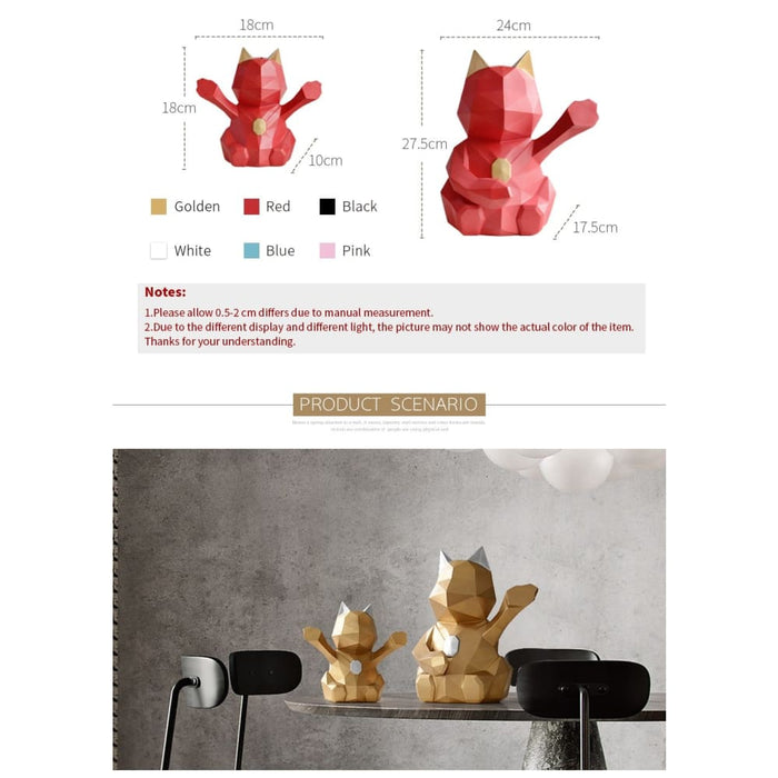 Lucky Cat Figurine Decorative Cute Piggy Bank for Children