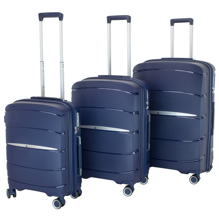 3Pc Eos Luggage Set Hard Shell Suitcase Abs+Pc - Blue