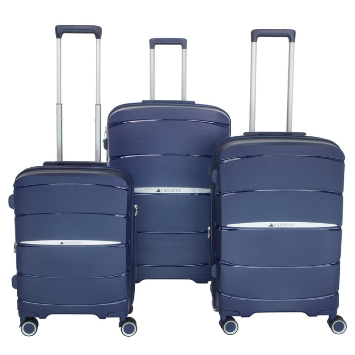 3Pc Eos Luggage Set Hard Shell Suitcase Abs+Pc - Blue