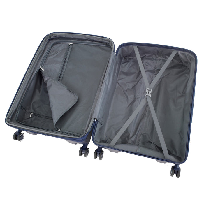 3Pc Eos Luggage Set Hard Shell Suitcase Abs+Pc - Blue