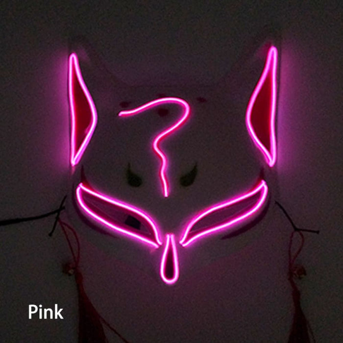 Luminous Japanese Neon Light Fox Mask Anime Cosplay Party