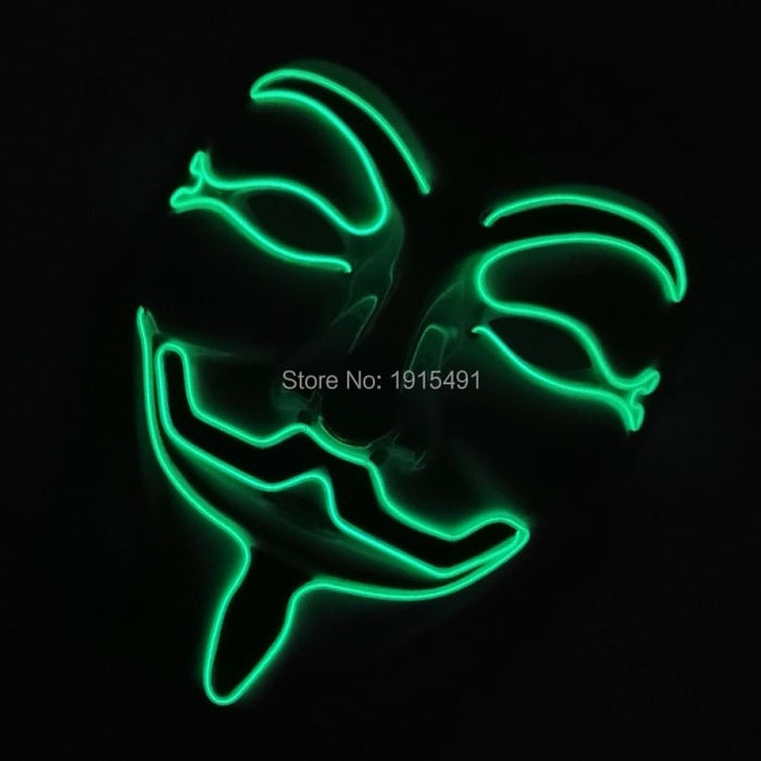 Luminous Led Neon Light Mask v for Vendetta Guy Fawkes