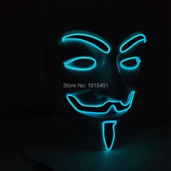 Luminous Led Neon Light Mask v for Vendetta Guy Fawkes