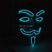Luminous Led Neon Light Mask v For Vendetta Guy Fawkes