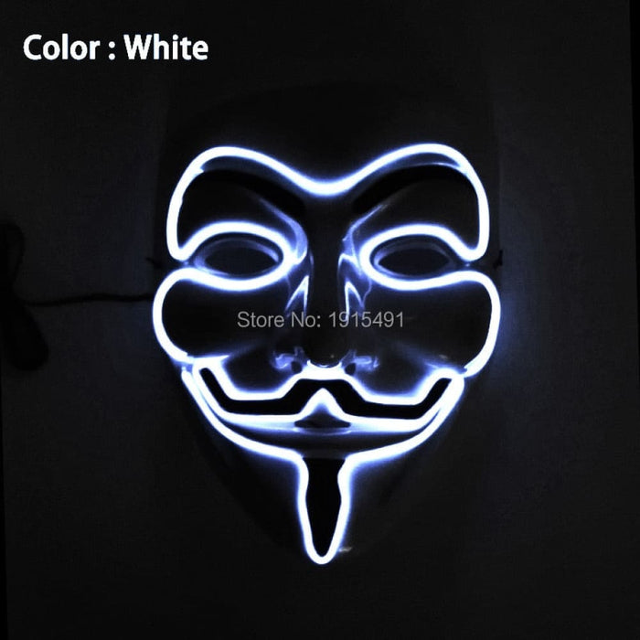 Luminous Led Neon Light Mask v for Vendetta Guy Fawkes