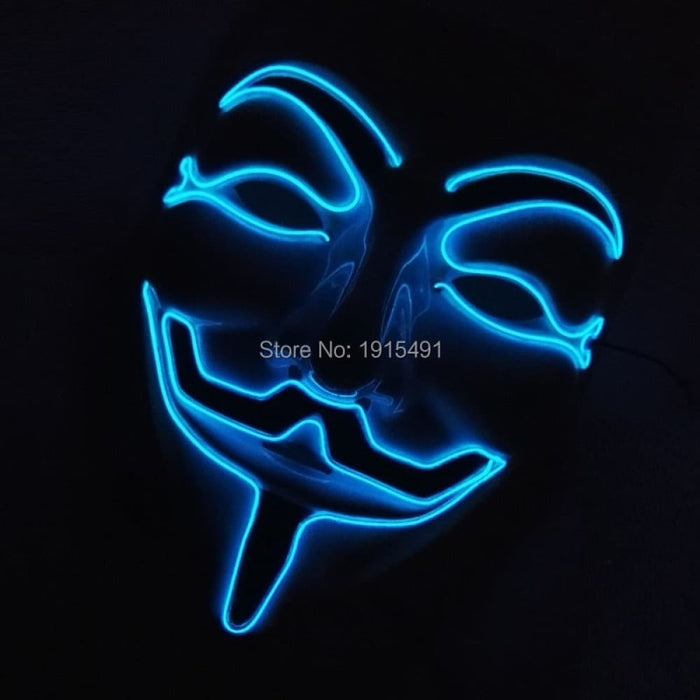 Luminous Led Neon Light Mask v for Vendetta Guy Fawkes