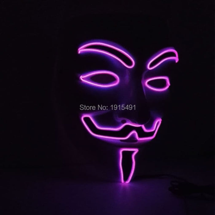 Luminous Led Neon Light Mask v for Vendetta Guy Fawkes