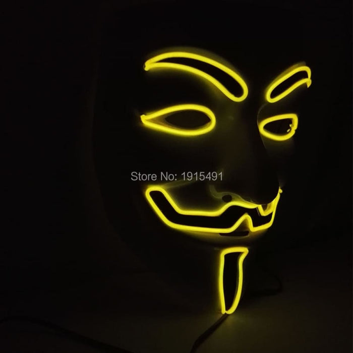 Luminous Led Neon Light Mask v for Vendetta Guy Fawkes