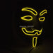 Luminous Led Neon Light Mask v for Vendetta Guy Fawkes