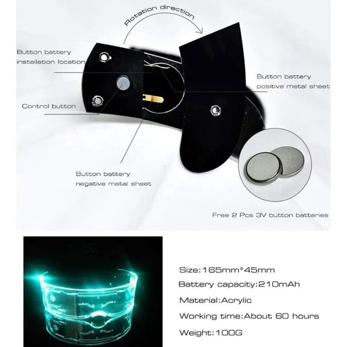 Led Luminous Vintage Colourful Light Up Glasses for Party