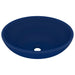 Luxury Basin Oval-shaped Matt Dark Blue 40x33 Cm Ceramic