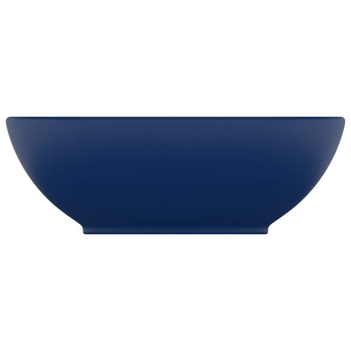 Luxury Basin Oval-shaped Matt Dark Blue 40x33 Cm Ceramic