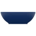 Luxury Basin Oval-shaped Matt Dark Blue 40x33 Cm Ceramic
