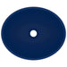 Luxury Basin Oval-shaped Matt Dark Blue 40x33 Cm Ceramic