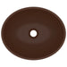 Luxury Basin Oval - shaped Matt Dark Brown 40x33 Cm Ceramic