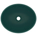 Luxury Basin Oval-shaped Matt Dark Green 40x33 Cm Ceramic
