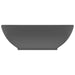 Luxury Basin Oval-shaped Matt Dark Grey 40x33 Cm Ceramic