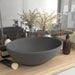 Luxury Basin Oval - shaped Matt Dark Grey 40x33 Cm Ceramic