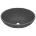 Luxury Basin Oval-shaped Matt Dark Grey 40x33 Cm Ceramic