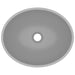 Luxury Basin Oval - shaped Matt Light Grey 40x33 Cm Ceramic