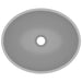 Luxury Basin Oval-shaped Matt Light Grey 40x33 Cm Ceramic