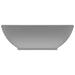 Luxury Basin Oval-shaped Matt Light Grey 40x33 Cm Ceramic