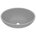Luxury Basin Oval-shaped Matt Light Grey 40x33 Cm Ceramic