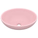 Luxury Basin Oval-shaped Matt Pink 40x33 Cm Ceramic Oalkxx