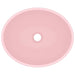 Luxury Basin Oval-shaped Matt Pink 40x33 Cm Ceramic Oalkxx