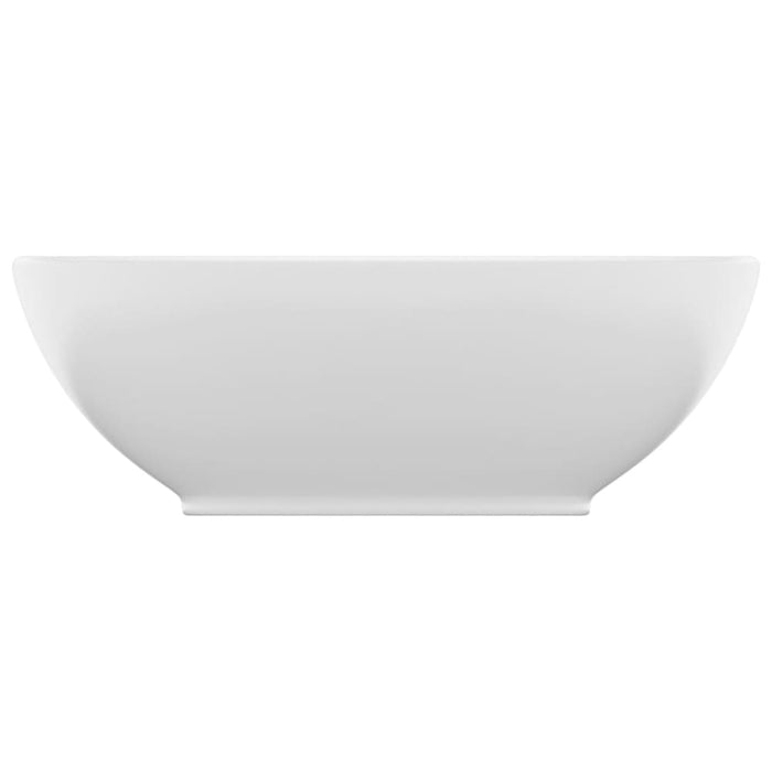Luxury Basin Oval-shaped Matt White 40x33 Cm Ceramic Oalkxo