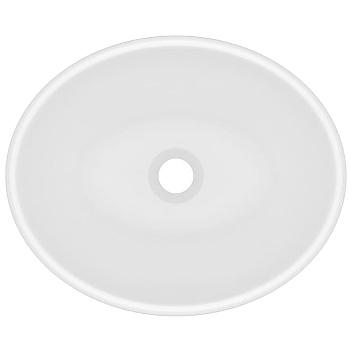 Luxury Basin Oval - shaped Matt White 40x33 Cm Ceramic