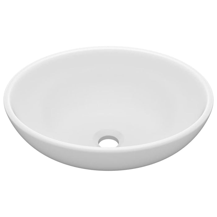 Luxury Basin Oval-shaped Matt White 40x33 Cm Ceramic Oalkxo