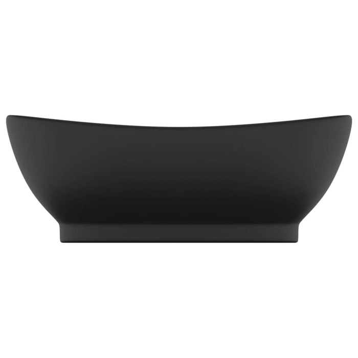 Luxury Basin Overflow Oval Matt Black 58.5x39 Cm Ceramic