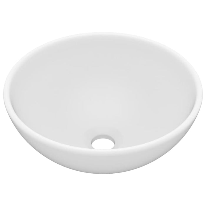 Luxury Bathroom Basin Round Matt White 32.5x14 Cm Ceramic