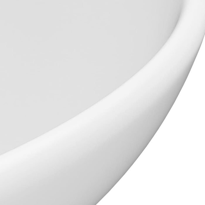 Luxury Bathroom Basin Round Matt White 32.5x14 Cm Ceramic