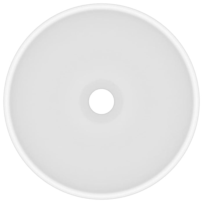 Luxury Bathroom Basin Round Matt White 32.5x14 Cm Ceramic