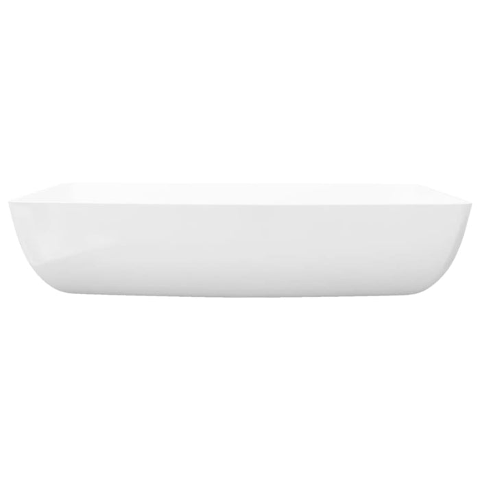 Luxury Ceramic Basin Rectangular Sink White 71 x 39 Cm