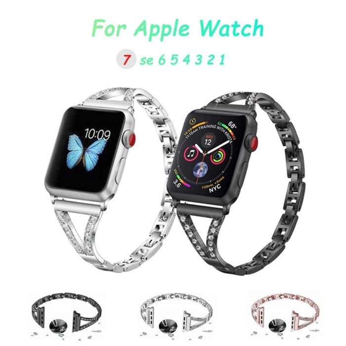 Luxury Diamond Stainless Steel Band for Apple Watch