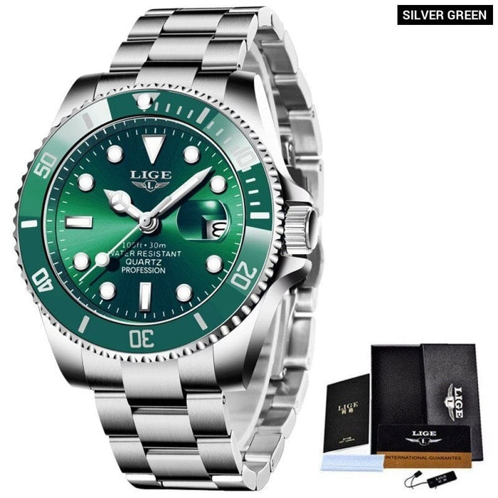Luxury Fashion Diver Watch Men 30atm Waterproof Date Clock