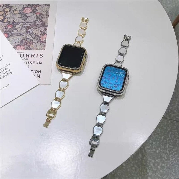 Luxury Metal Chain Shell Strap For Apple Watch