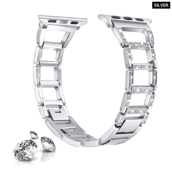 Luxury Metal Diamond Bracelet Strap for Apple Watch Band