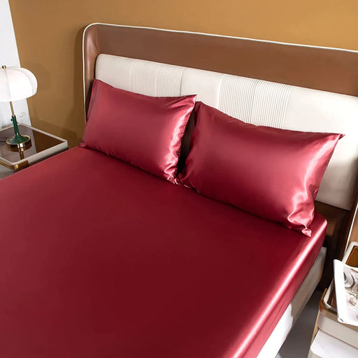 Luxury Rayon Satin Fitted Sheet Set With Elastic Band