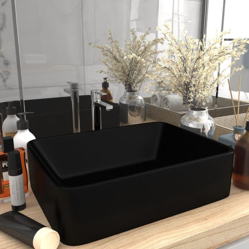 Luxury Wash Basin Matt Black 41x30x12 Cm Ceramic Oaibpx
