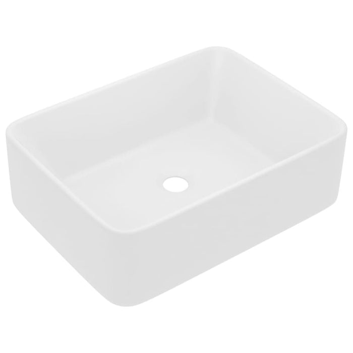 Luxury Wash Basin Matt White 41x30x12 Cm Ceramic Oaibax