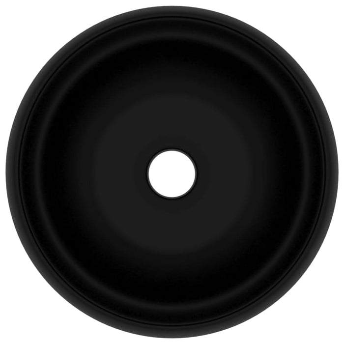 Luxury Wash Basin Round Matt Black 40x15 Cm Ceramic Oaibbn
